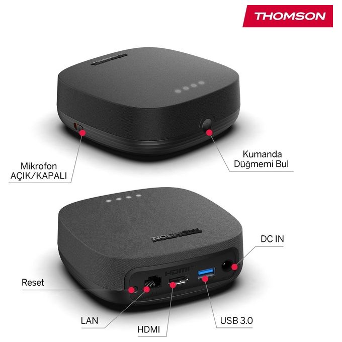 Thomson BOX PLUS 270G Streaming Box 4K Ultra HD Google TV Android 12 3GB 32GB Wi-Fi Dolby Vision colore Grigio