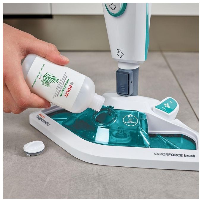 Polti PTEU0282 Vaporetto SV450_Double Scopa a Vapore 2 in 1 Capacita' 300 ml Potenza 1500 W Filtro Anitcalcare Bianco-Verde