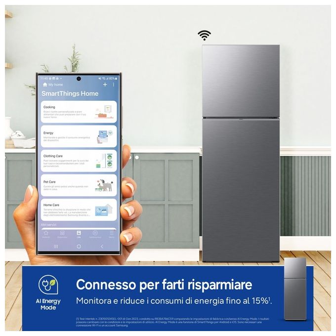 Samsung RT31CG5624S9 EcoFlex AI Frigorifero Doppia Porta 305 L 171,5 cm Classe E 39 dB No Frost Wi-Fi colore Acciaio Inox