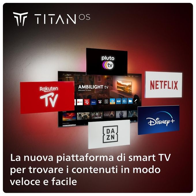 Philips 65PUS8009-12 Smart TV 65'' 4K Ultra HD HDR10+ Ambilight Wi-Fi Titan OS colore Nero