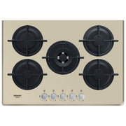 Hotpoint HAGD 72S-CH Diamond Piano cottura a gas 73 cm 5 fuochi griglie in ghisa accensione elettronica colore Champagne