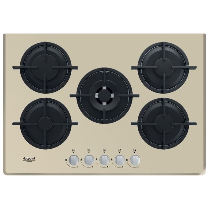 Hotpoint HAGD 72S-CH Diamond Piano cottura a gas 73 cm 5 fuochi griglie in ghisa accensione elettronica colore Champagne
