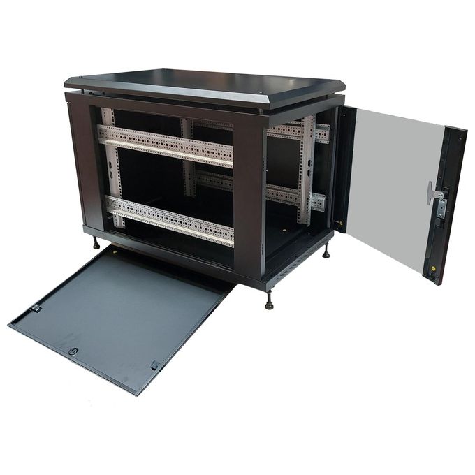 Link LK1912U68 Armadio Rack 19'' 12U 700x600x800 mm porta frontale vetro porta posteriore metallo colore Nero
