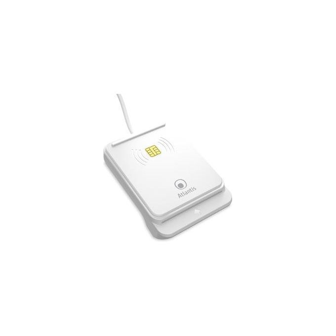 Atlantis P005-CIEK421C Lettore Smart Card Combo 2in1 NFC Contactless CIE 3.0 CNS CRS Tessera Sanitaria USB colore Bianco