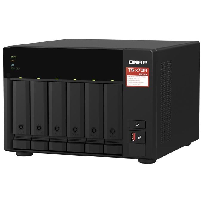 QNAP TS-H1277AXU-RP-R7-32G TS-H1277AXU-RP NAS Rack 2U 12 alloggiamenti AMD Ryzen 7700 32 GB DDR5 QuTS hero 2x10GbE 2x2.5GbE colore Nero