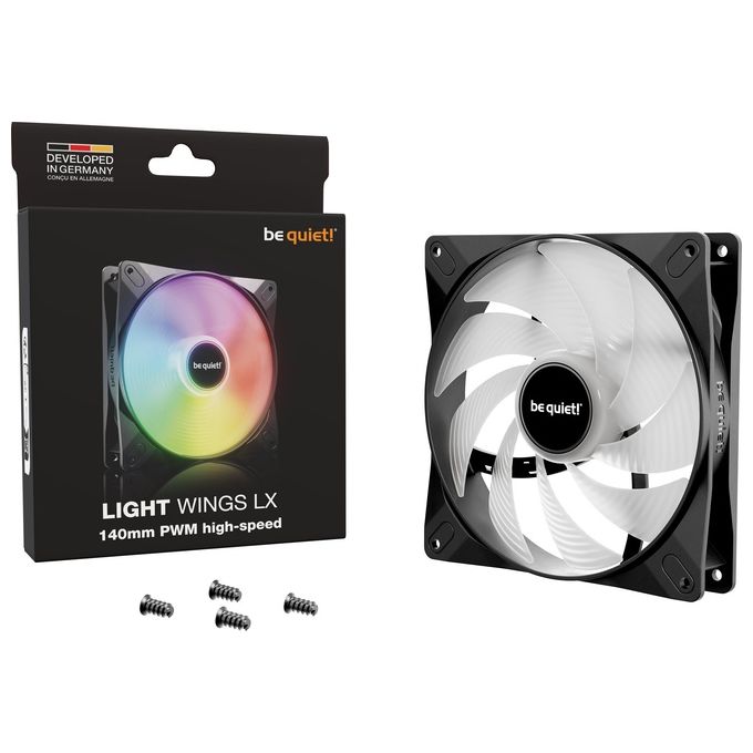 Be Quiet! LIGHT WINGS LX 140mm PWM High-Speed Case per Computer Ventilatore 14cm Nero