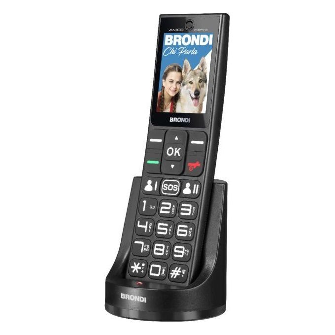Brondi Amico Fidato Telefono Cellulare Senior Dual SIM Display 2.4'' Tasto SOS Fotocamera 1.3 MP Bluetooth colore Nero