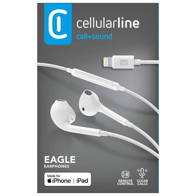 Cellular Line EAGLE Auricolari Mfi per iPhone Bianco