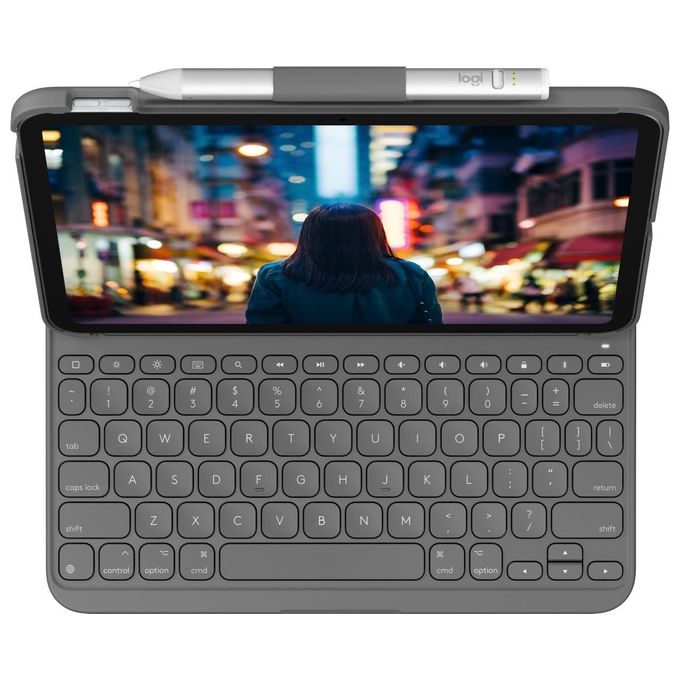Logitech 920-011427 Slim Folio Custodia con Tastiera per iPad 10a Generazione QWERTY Italiano Bluetooth colore Grigio