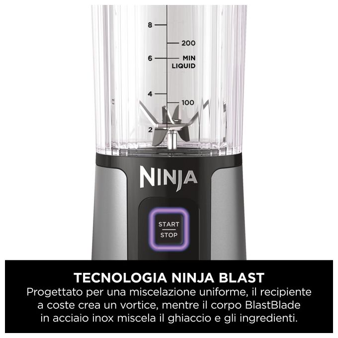 Ninja BC151EUBK Blast Frullatore Portatile per Sportivi Ricaricabile USB-C 0,53 L 14,4 W colore Nero