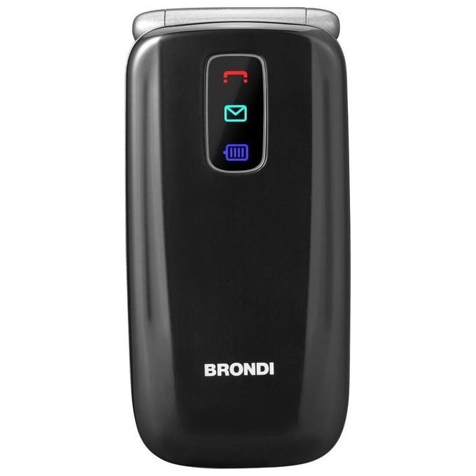 Brondi B0D7J5GC71 Amico Leale Telefono Cellulare per Anziani Dual SIM Display 2.4'' Tasto SOS Bluetooth colore Nero Metal