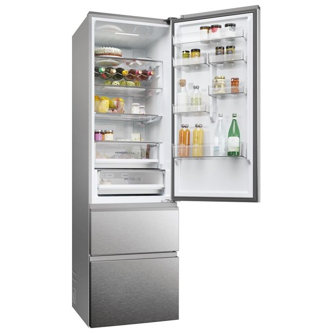 Haier HTW5620DNMG 3D 60 Serie 5 Frigorifero Combinato 414 L 205 cm Classe D 35 dB No Frost Wi-Fi colore Argento
