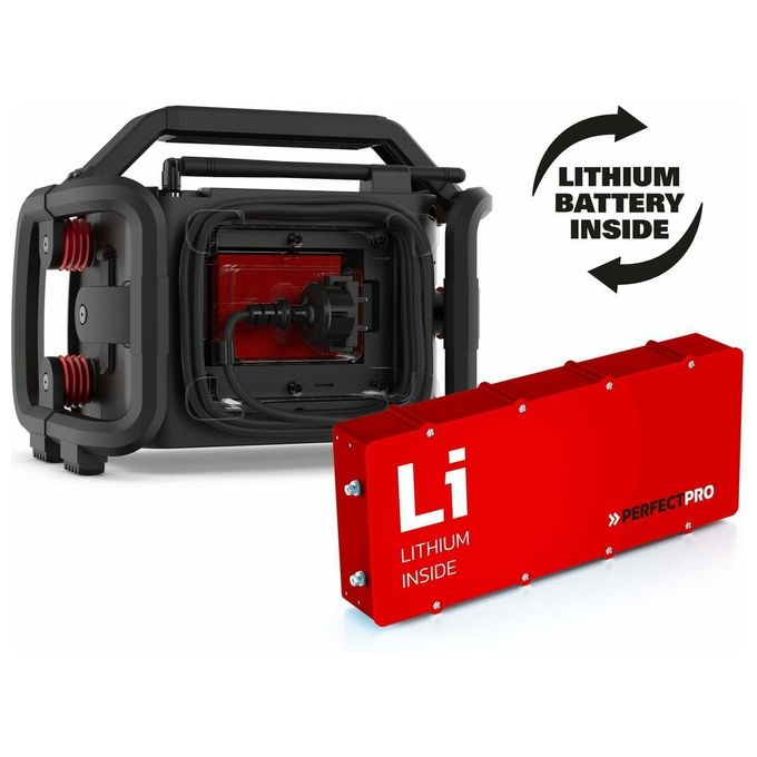 Perfectpro RP2 Rockpro Radio per Cantiere Digitale con Sintonizzatore DAB+ FM Potenza 30 W Batteria 4000 mAh Fino a 12 h IP65 colore Nero Rosso