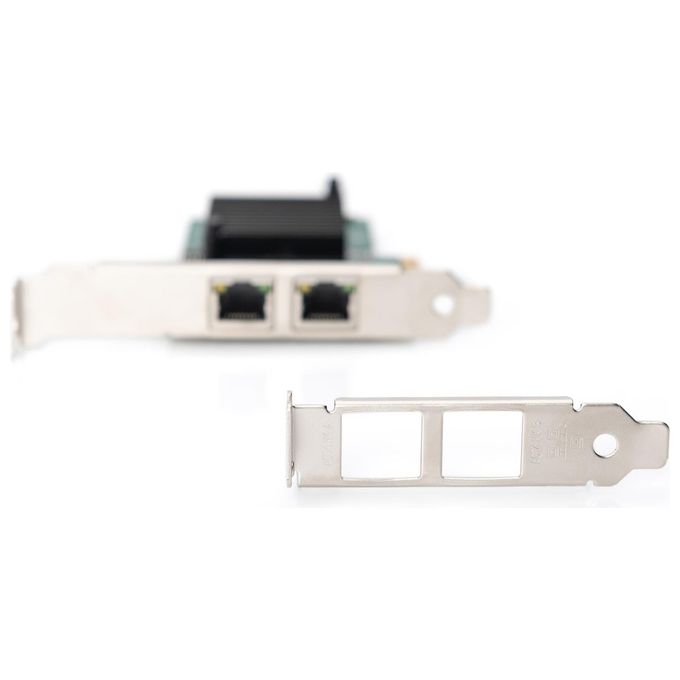 Digitus DN-10132 Scheda di Rete Gigabit Ethernet PCIe x1 2 Porte RJ45 1000 Mbit-s Chipset Intel 82575EB Low Profile