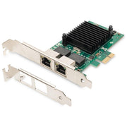 Digitus DN-10132 Scheda di Rete Gigabit Ethernet PCIe x1 2 Porte RJ45 1000 Mbit-s Chipset Intel 82575EB Low Profile