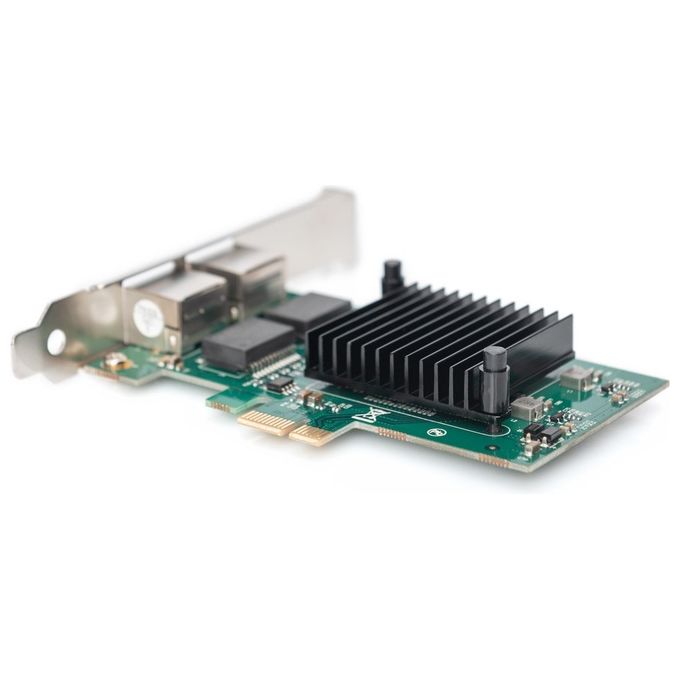 Digitus DN-10132 Scheda di Rete Gigabit Ethernet PCIe x1 2 Porte RJ45 1000 Mbit-s Chipset Intel 82575EB Low Profile