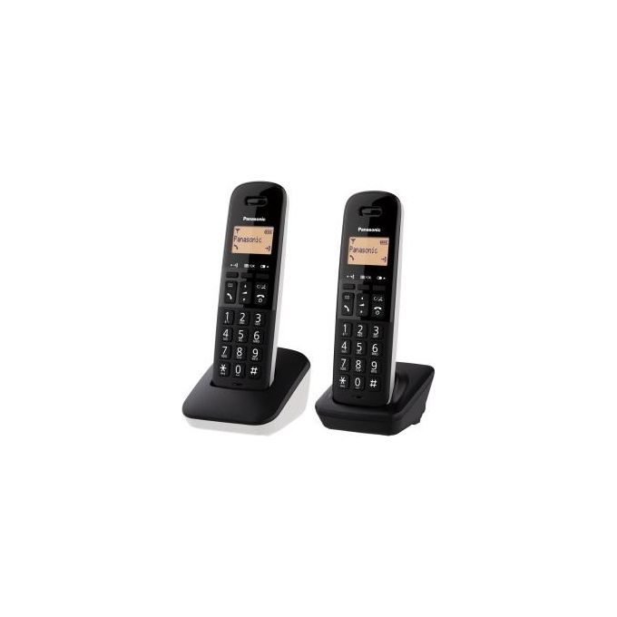 Panasonic KX-TGB612JT Coppia Cordless display 1,4'' Blocco chiamate ID Rubrica Nero-Bianco
