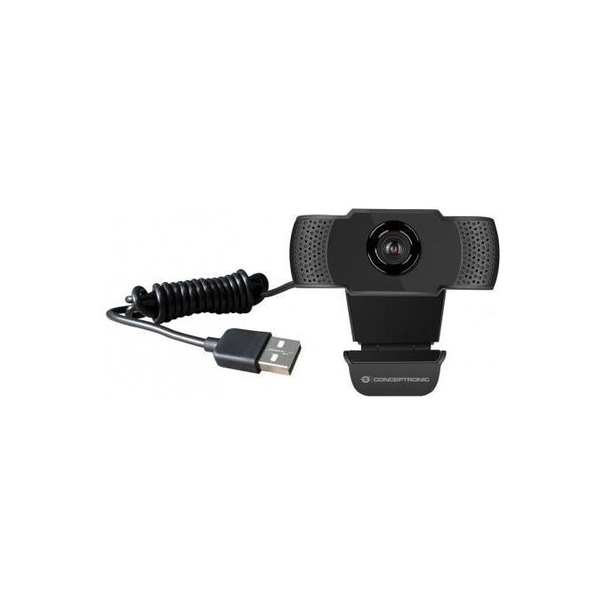 Conceptronic AMDIS01B Webcam Full HD 1080p 2 MP 30fps Microfono Integrato Riduzione Rumore USB 2.0 colore Nero
