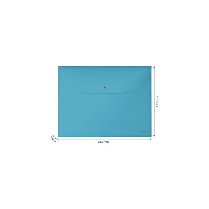 Leitz Confezione 3 Cosy Busta con Bottone 2 Tasche Blu