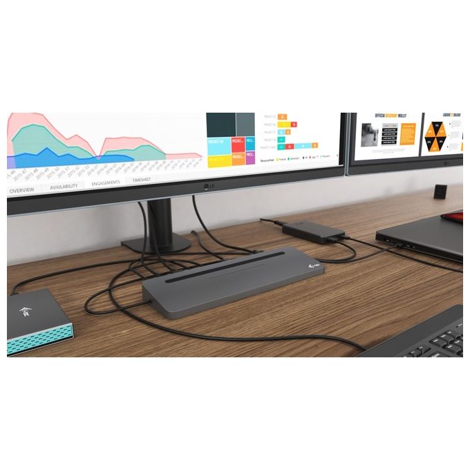 I-tec C31FLATDOCKPDPRO Docking Station USB-C 4K 3 Display Power Delivery 85W Ethernet Gigabit colore Grigio
