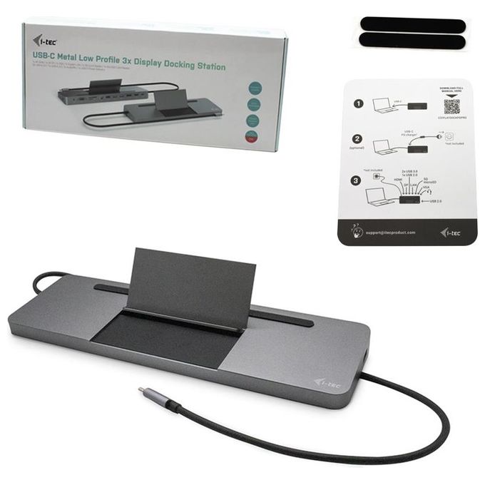 I-tec C31FLATDOCKPDPRO Docking Station USB-C 4K 3 Display Power Delivery 85W Ethernet Gigabit colore Grigio