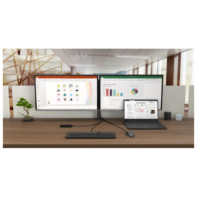 I-tec C31DUALDPDOCKPD100W USB-C Dual Display Docking Station con Power Delivery 100 W 2x DisplayPort 6 porte USB Ethernet Gigabit Kensington Lock VESA Support colore Nero