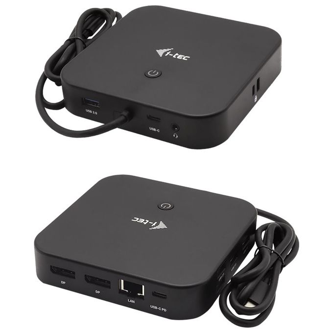 I-tec C31DUALDPDOCKPD Docking Station USB-C Dual Display 2x DisplayPort LAN Gigabit 6 porte USB Power Delivery 100 W colore Nero