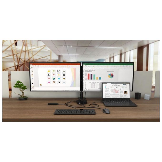 I-tec C31DUALDPDOCKPD100W USB-C Dual Display Docking Station con Power Delivery 100 W 2x DisplayPort 6 porte USB Ethernet Gigabit Kensington Lock VESA Support colore Nero