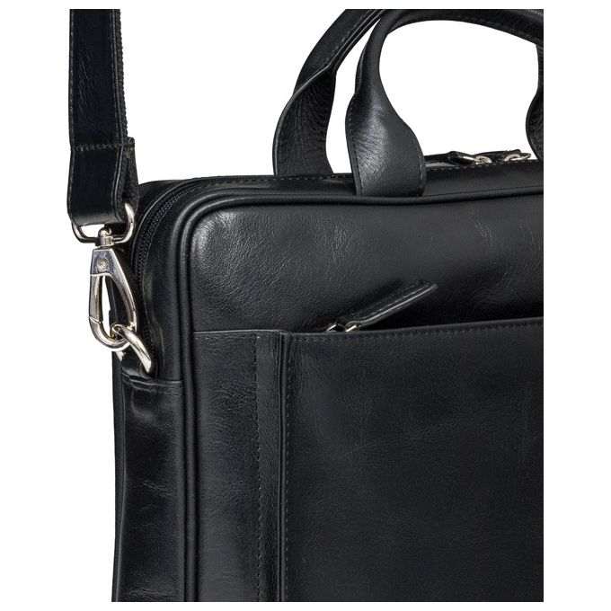 Dbramante1928 BG15GTBL0929 Amalienborg Borsa in Pelle per Notebook 15'' 8 Scomparti Tracolla Rimovibile colore Nero