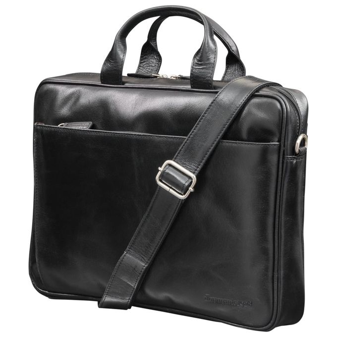 Dbramante1928 BG15GTBL0929 Amalienborg Borsa in Pelle per Notebook 15'' 8 Scomparti Tracolla Rimovibile colore Nero