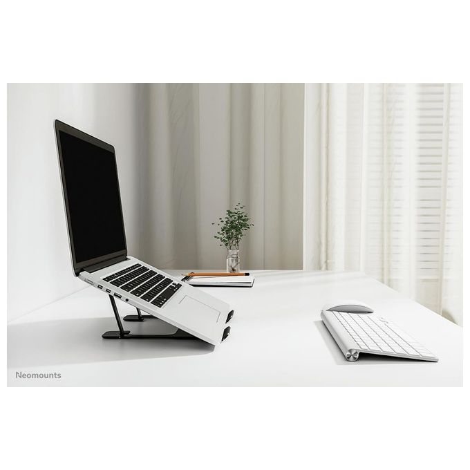 Neomounts NSLS085BLACK Supporto per laptop 10-17 pollici 6 posizioni regolabili in altezza alluminio colore Nero