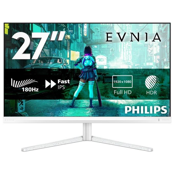 Philips 27M2N3201A Evnia Monitor Gaming 27'' FHD 1920x1080 180Hz 0.5ms Fast IPS HDR10 FreeSync Premium G-Sync Compatible colore Bianco