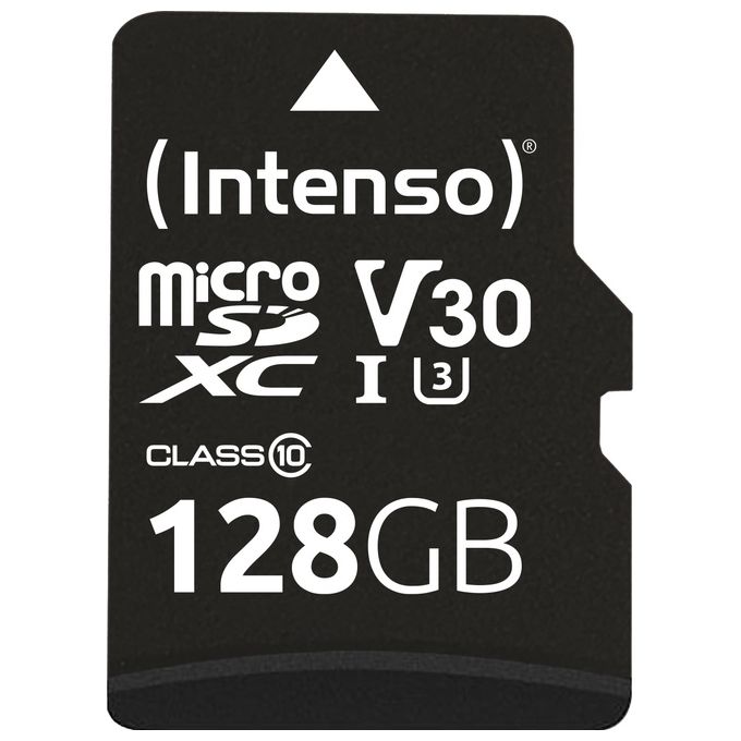Intenso 3433491 Professional Scheda di Memoria microSDXC 128 GB UHS-I U3 V30 100 MB-s con Adattatore SD colore Nero