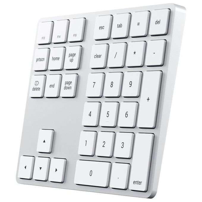 Satechi ST-XLABKS Tastierino Numerico Wireless Bluetooth 33 Tasti in Alluminio con Scorciatoie macOS e Ricarica USB-C colore Argento