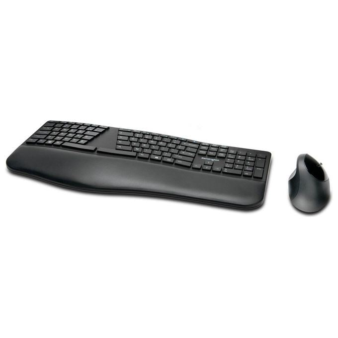 Kensington K75406IT Pro Fit Ergo Kit Tastiera e Mouse Wireless Ergonomico Layout Italiano 2.4 GHz Bluetooth colore Nero