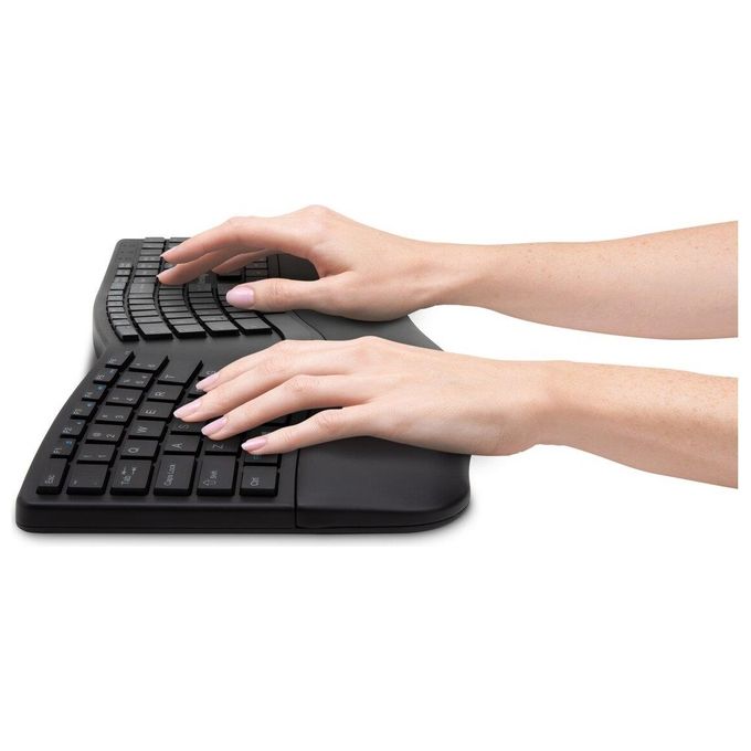 Kensington K75406IT Pro Fit Ergo Kit Tastiera e Mouse Wireless Ergonomico Layout Italiano 2.4 GHz Bluetooth colore Nero