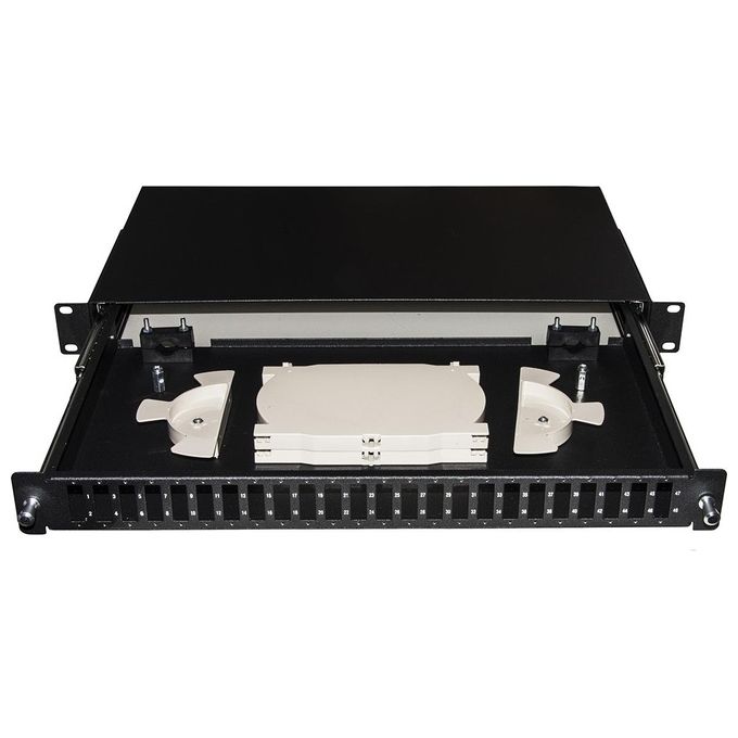 Link Cassetto Fibra Ottica 24 Porte per Adattatori SC Duplex 1 Unita' per Installazione 19'' Nero