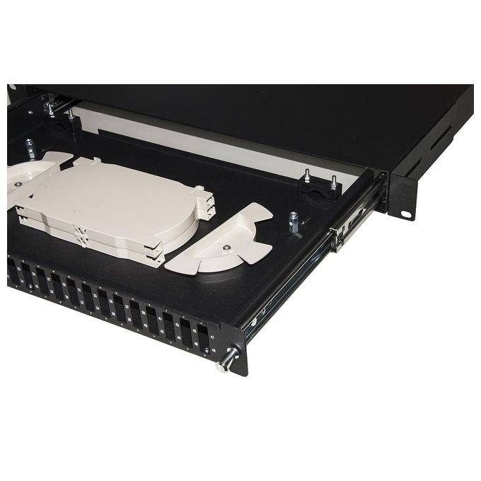 Link Cassetto Fibra Ottica 24 Porte per Adattatori SC Duplex 1 Unita' per Installazione 19'' Nero