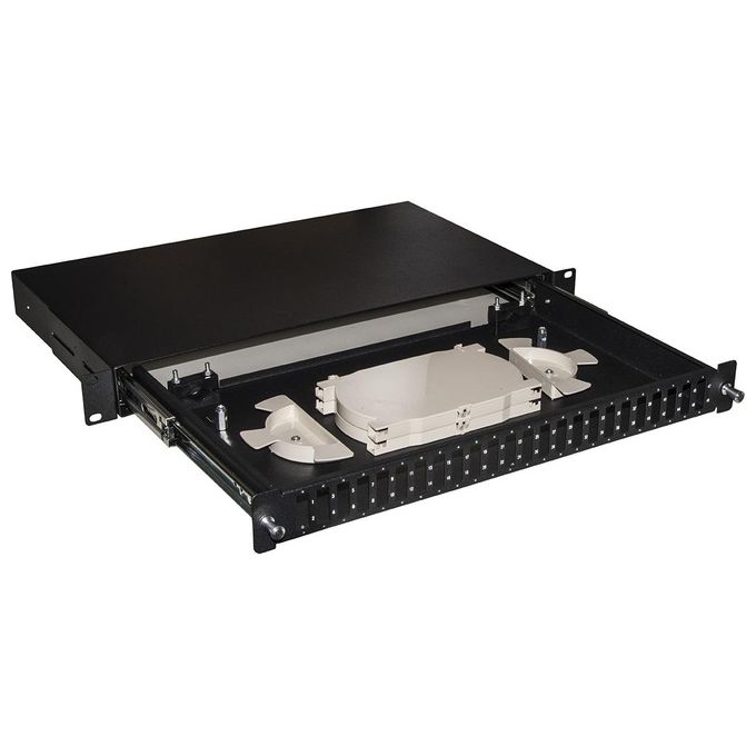 Link Cassetto Fibra Ottica 24 Porte per Adattatori SC Duplex 1 Unita' per Installazione 19'' Nero