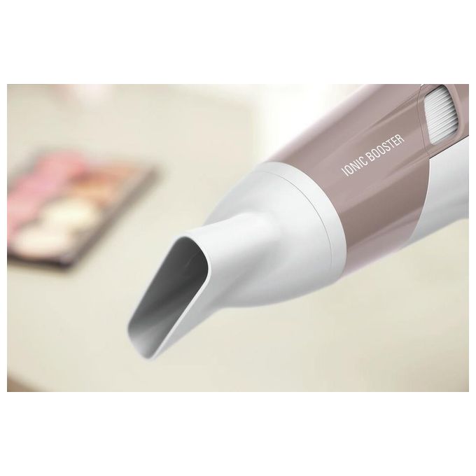 Rowenta CV5830 Studio Dry Glow Asciugacapelli con Booster Ionico Thermo Control 2100 W Bianco-Oro Rosa