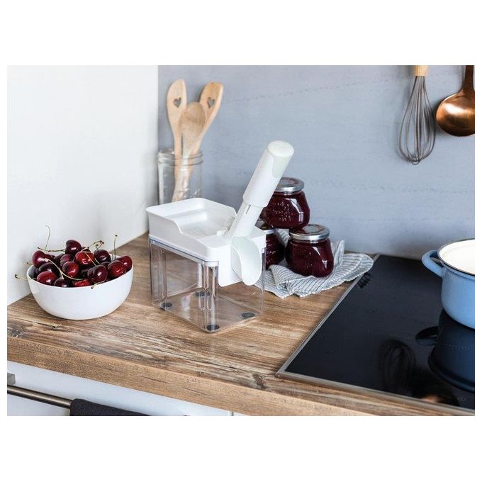 Leifheit 37211 Cherrymat 3.0 Snocciolatore per Ciliegie fino a 15 Kg-ora manico ergonomico lavastoviglie colore Bianco