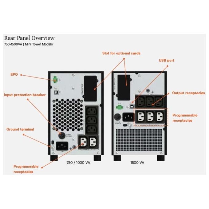 Vertiv EDGE-750IMT Gruppo di Continuita' Linea Interattiva 750 VA 675 W Display LCD Prese Programmabili colore Nero