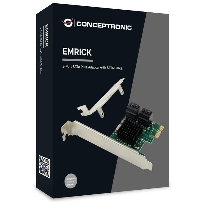 Conceptronic EMRICK03G Scheda di Interfaccia Adattatore SATA Interno PCIe 4 Porte