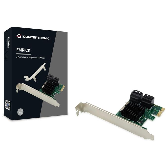 Conceptronic EMRICK03G Scheda di Interfaccia Adattatore SATA Interno PCIe 4 Porte