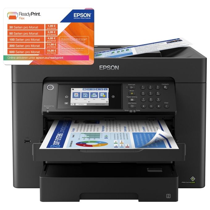 Epson WF-7840DTWF WorkForce Pro Stampante Multifunzione Inkjet A3 25 ppm Wi-Fi Ethernet ADF Fronte Retro Fax colore Nero