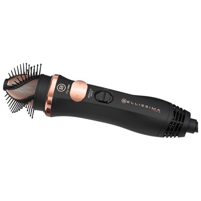 BELLISSIMA 11747 My Pro Miracle Wave GH19 Spazzola ad Aria Modellante 1100 W Rotazione Automatica Ceramica colore Nero Rosa
