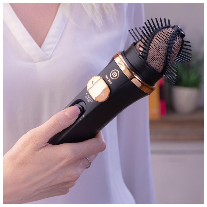 BELLISSIMA 11747 My Pro Miracle Wave GH19 Spazzola ad Aria Modellante 1100 W Rotazione Automatica Ceramica colore Nero Rosa