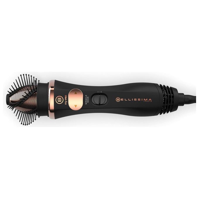 BELLISSIMA 11747 My Pro Miracle Wave GH19 Spazzola ad Aria Modellante 1100 W Rotazione Automatica Ceramica colore Nero Rosa