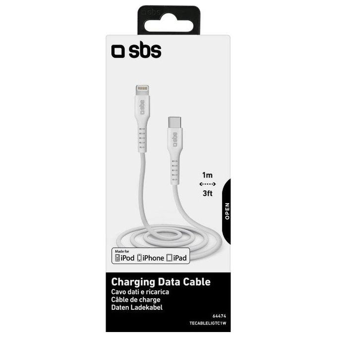 Sbs Cavo Lightning Charging Data Cable 1mt Bianco