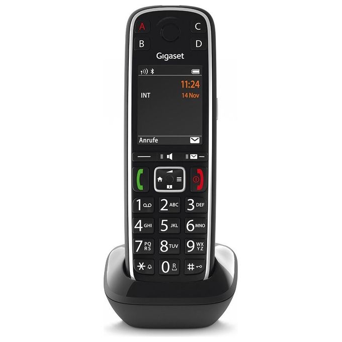 Gigaset E720HX Cordless Aggiuntivo DECT GAP Senior Display 2.2'' Bluetooth Vivavoce Rubrica 200 Voci SMS SOS colore Nero